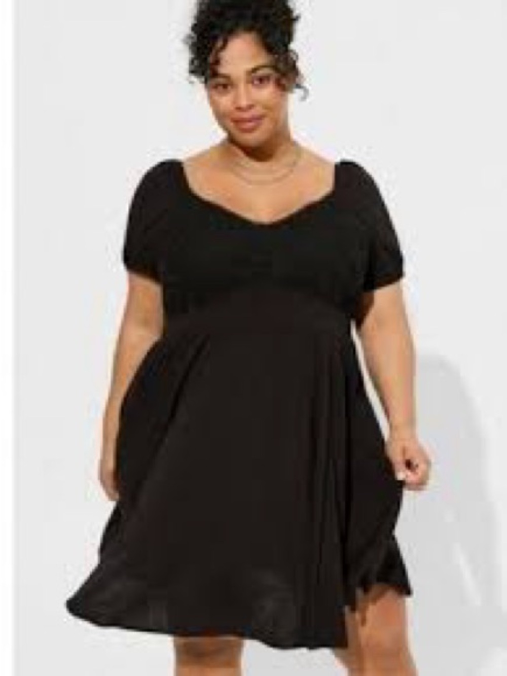 Torrid Black Short Sleeve Smocked Waist Pocket Dress Plus Size 1